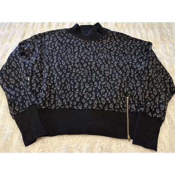 Women's Old Navy Loose Crop Black Animal Print Cotton Polyester Blend Size S - Picture 16 of 16